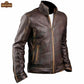 M010 Cafe Racer Stylish Distressed Brown Biker Vintage Real Leather Men's Jacket - Home of Leather