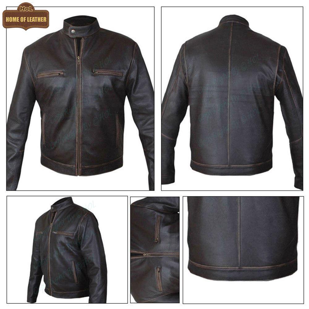 M014 Contraband Mark Wahlberg's Slim Fit Distress Leather Jacket - Home of Leather