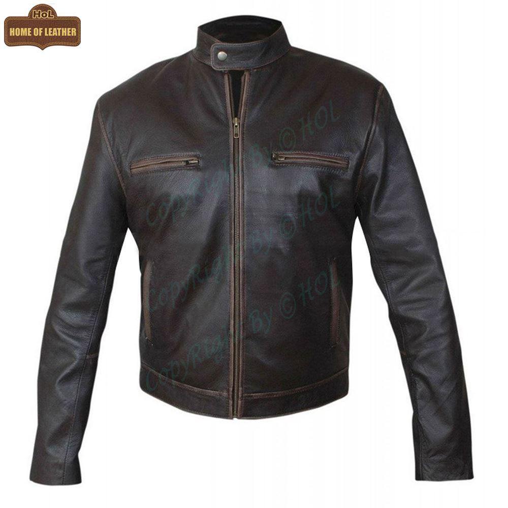 M014 Contraband Mark Wahlberg's Slim Fit Distress Leather Jacket - Home of Leather