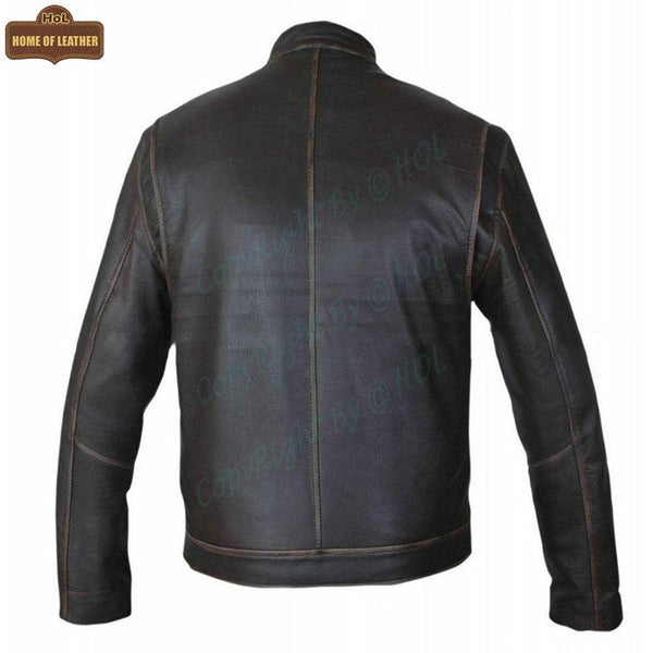 M014 Contraband Mark Wahlberg's Slim Fit Distress Leather Jacket - Home of Leather