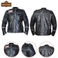 M021 New US Flag Black Vintage Distressed Moto Retro Jacket - Home of Leather
