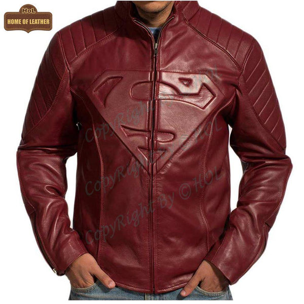 M022 Superman Smallville Tom Welling Style Emblem Faux Leather Jacket - Home of Leather