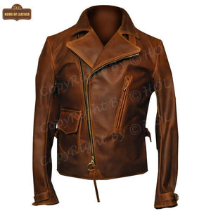 M030 Men's Captain America The First Avengers Distress Brown Jacket - Home of Leather