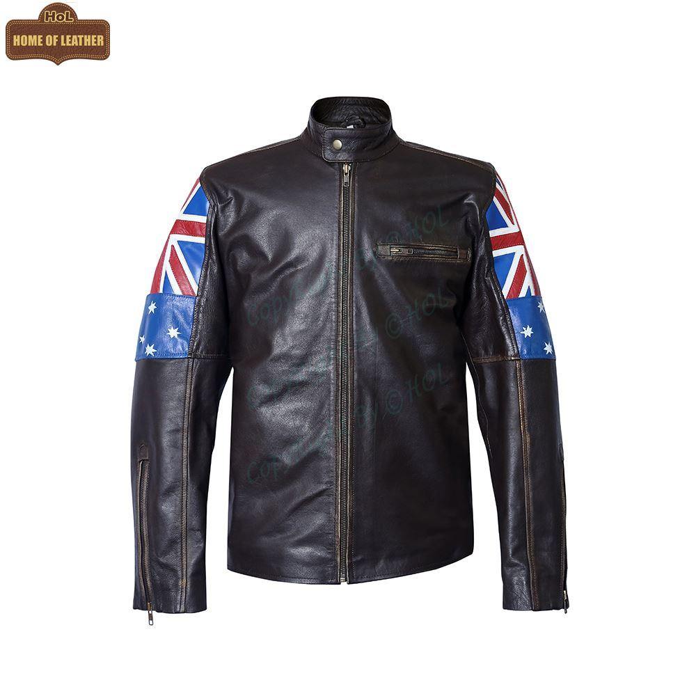 M031 New Australian Flag New Men's Cafe Racer Jacket 2020 - Home of Leather