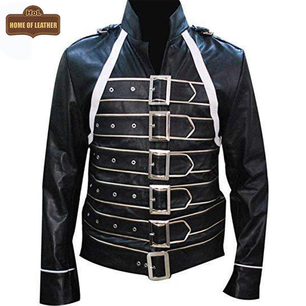 M069 Freddie Mercury Wembley Concert Black Faux Leather Jacket - Home of Leather