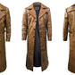 Men's Leather Trench Coat for Men Long Jacket Vintage Distressed C015 Brown Coat - Home of Leather