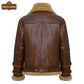 Men's Real Shearling Sheepskin Leather Pilot Aviator B021 Bomber Flying Jacket Leather Jacket - Home of Leather 
