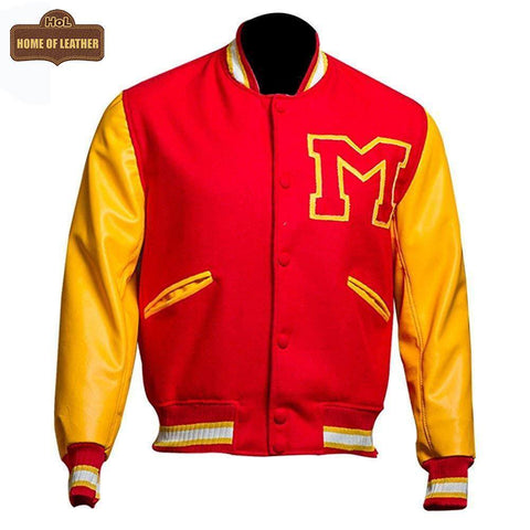 Michael Jackson M061 Thriller M Logo Varsity Summer Wear Fleece Jacket For Men's - Home of Leather