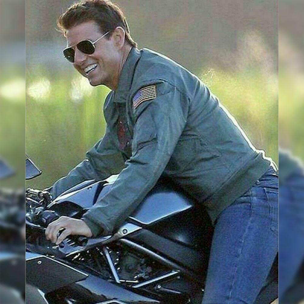 US Army Tom Cruise Top Gun M058 Green Cotton Jacket - Home of Leather
