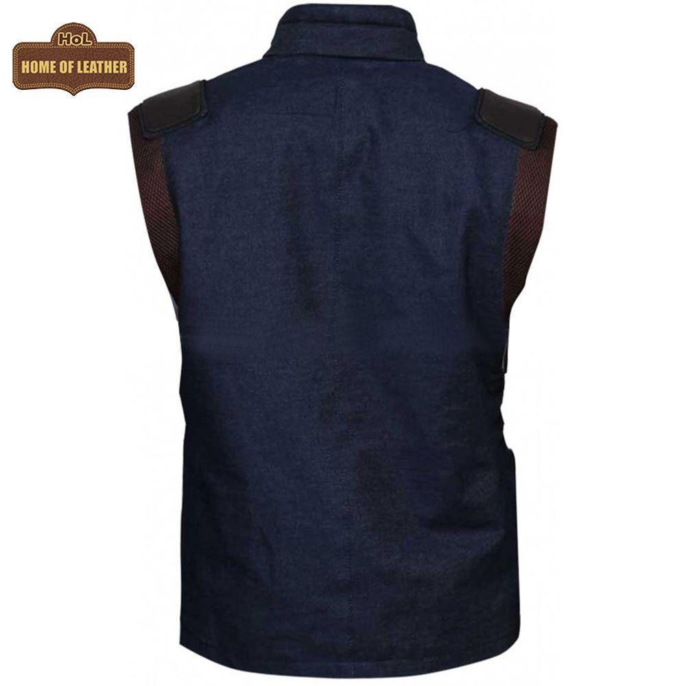 V002 HoL Branded Denim Blue Vest for Men's - Home of Leather