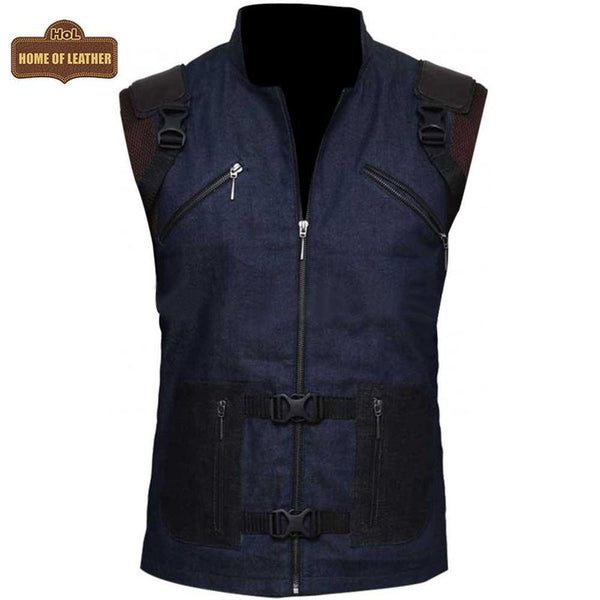 V002 HoL Branded Denim Blue Vest for Men's - Home of Leather