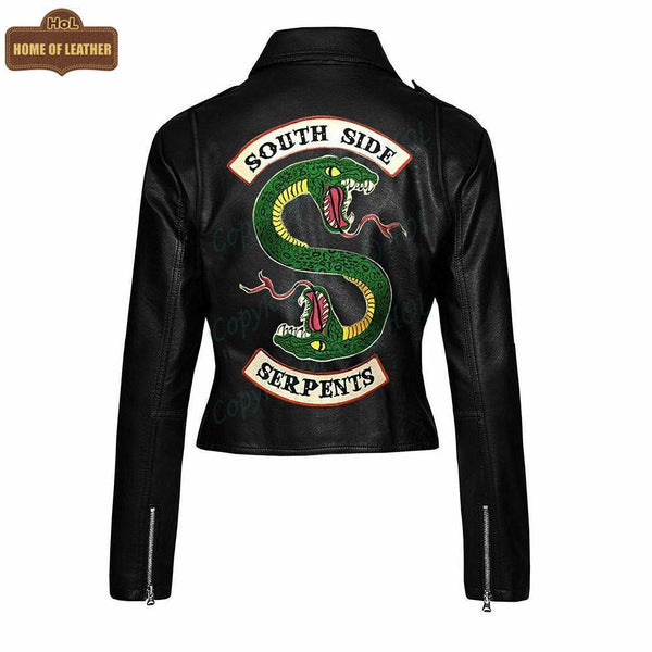 W004 South Side Serpents Black Leather Jacket - Home of Leather