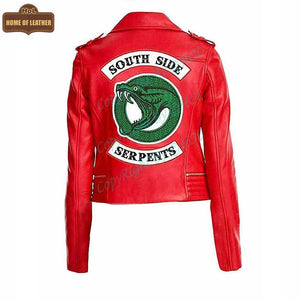 W005 South Side Serpents Red Leather Jacket - Home of Leather